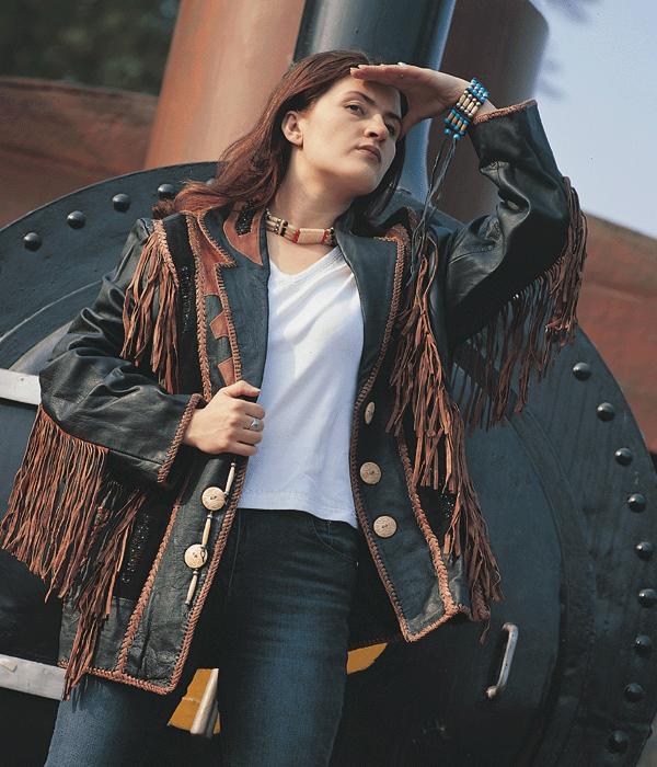 (image for) Hand Laced Iowa Western Leather Coat